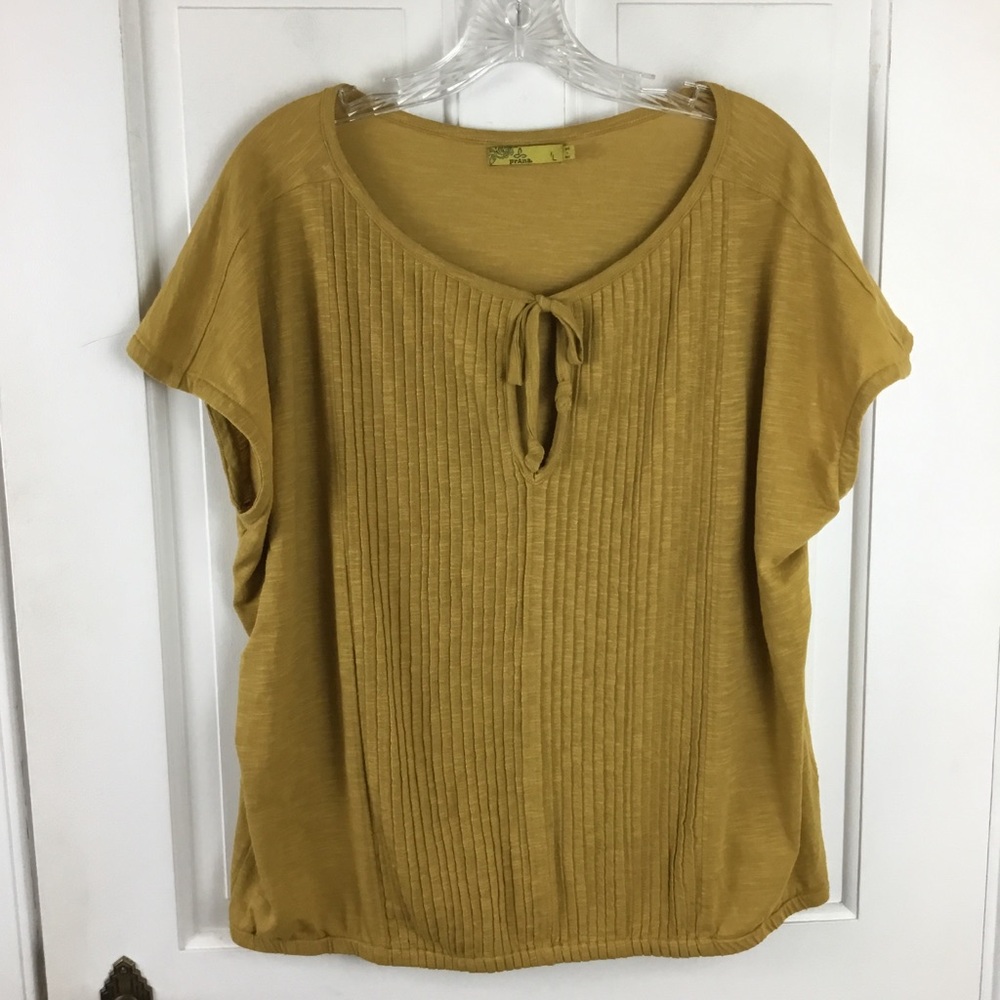 Prana Golden Tie-Front Blouse